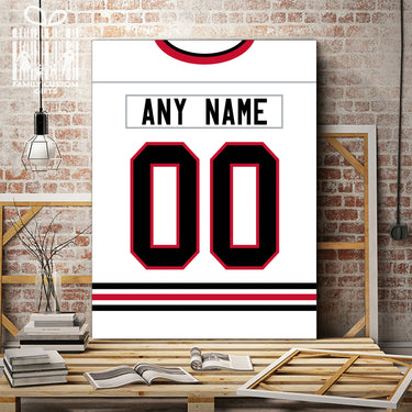 Chicago Jersey Custom Canvas Print Wall Art for Boy Girl Men Women Hockey Personalized Canvas Art